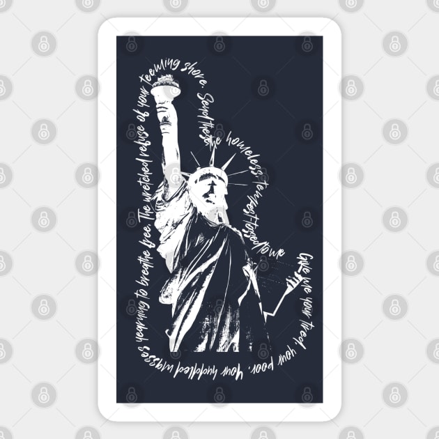 Statue of Liberty - Lady Liberty in White Sticker by Paradise Stitch